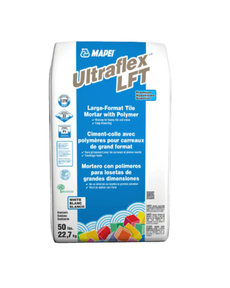 Mapei Ultraflex LFT Ciment-colle pour carreaux lourds de grand format, Blanc - 50 lbs