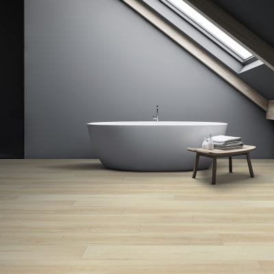 Interior,Of,Minimalistic,Attic,Bathroom,With,Grey,Walls,,Concrete,Floor Couvre-plancher Vinyle Deluxe - Levantine #2352